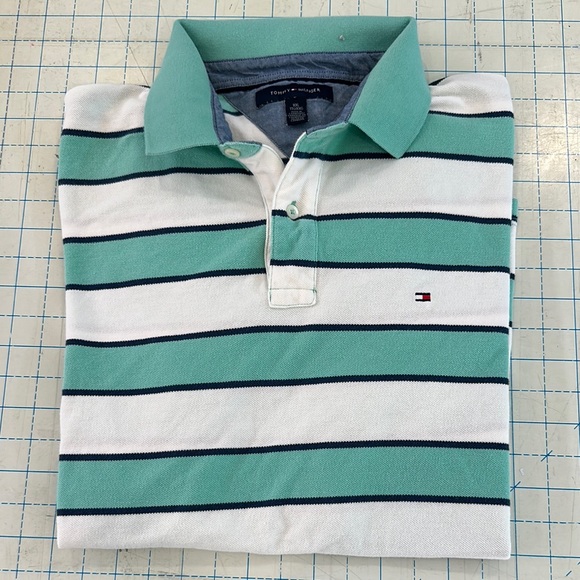 Tommy Hilfiger Other - Tommy Hilfiger Green and White Polo Shirt Classic Stripes